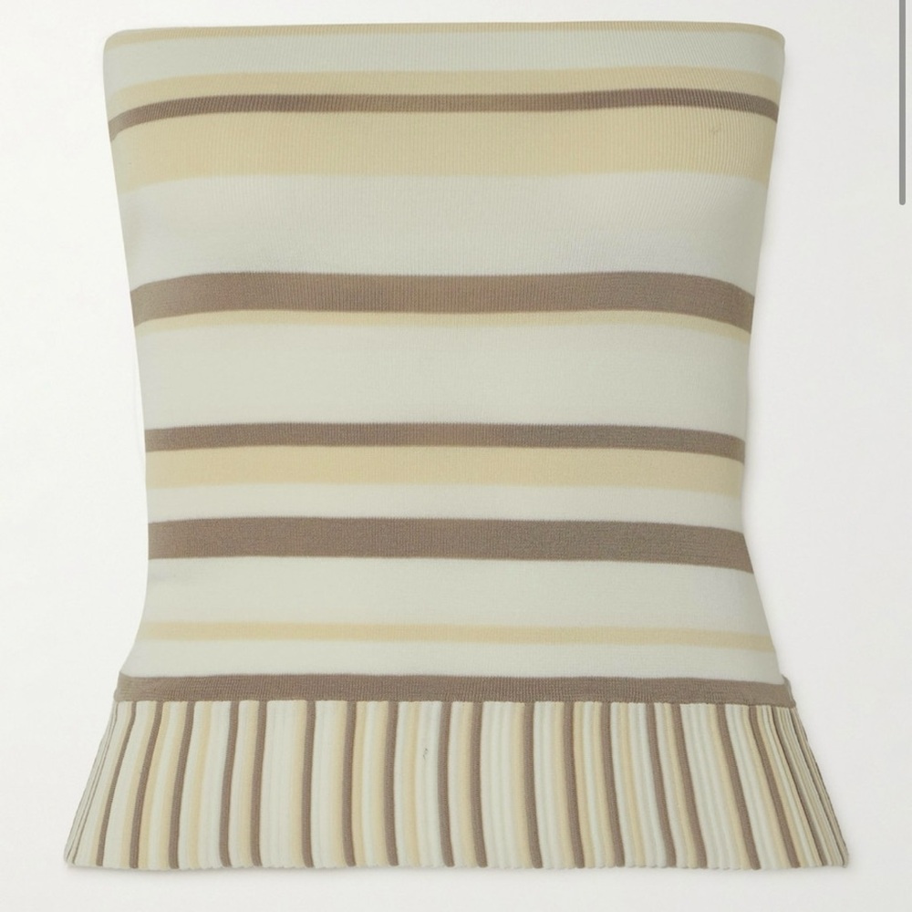 Faithfull the Brand Citara Strapless Striped Cotton Blend Top